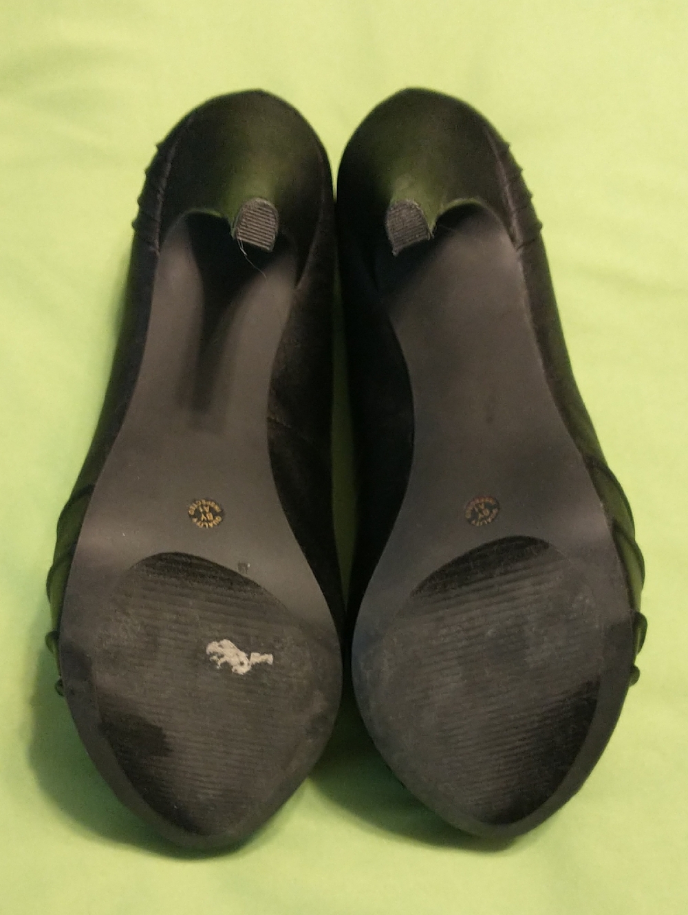 Worthington Black Satin Peep-Toe Evening Shoes - Picture 5 of 10